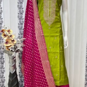 Roman Silk Heavy Neck Zardosi Work