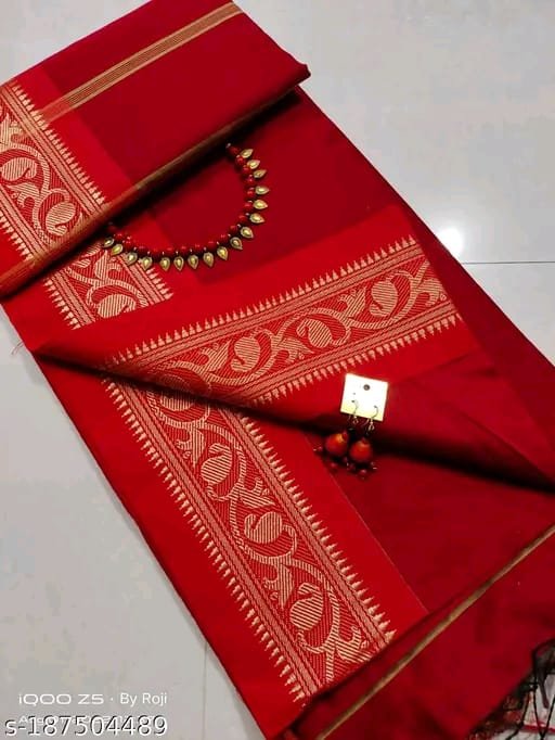 Handloom Cotton Silk Bangladesh Saree - Image 8
