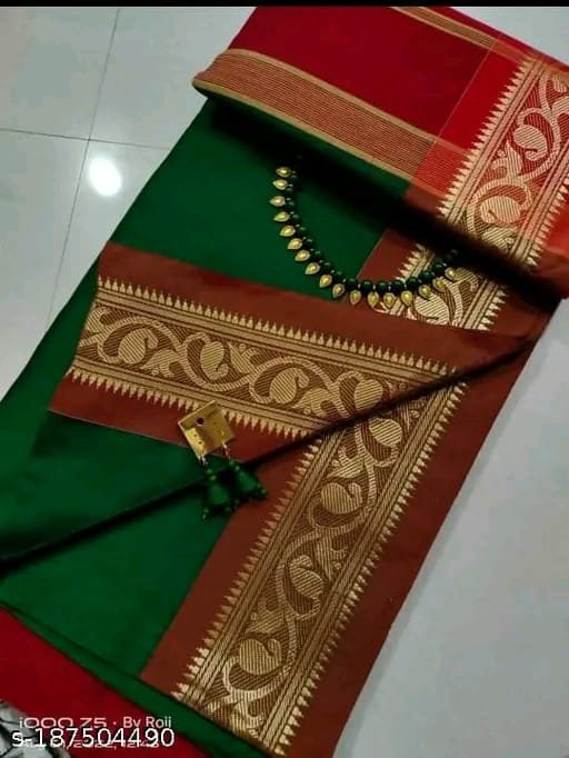 Handloom Cotton Silk Bangladesh Saree - Image 6