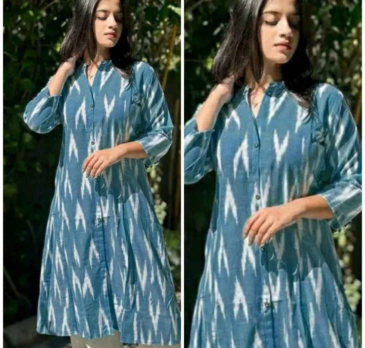 Pure Cotton Ikkat Kurti