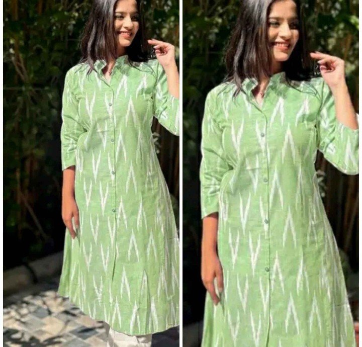 Pure Cotton Ikkat Kurti - Image 12