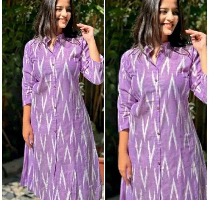 Pure Cotton Ikkat Kurti - Image 4