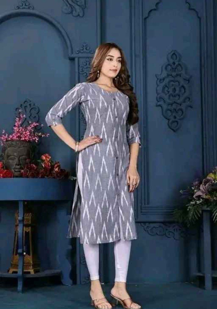 Pure Cotton Ikkat Kurti - Image 2
