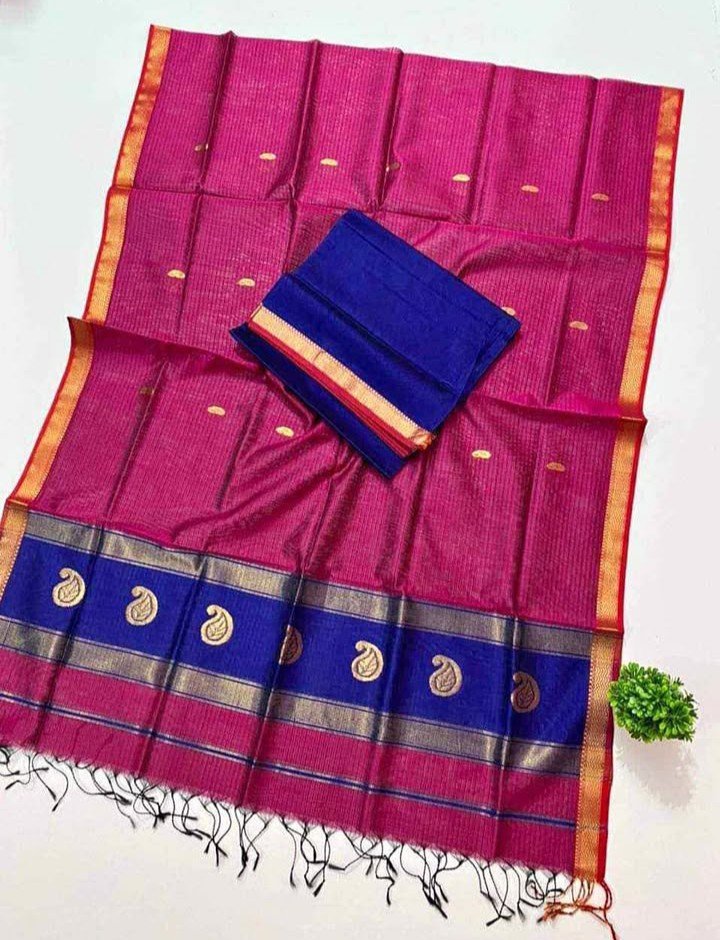 Pure Handloom Maheswari Kota Saree - Image 19