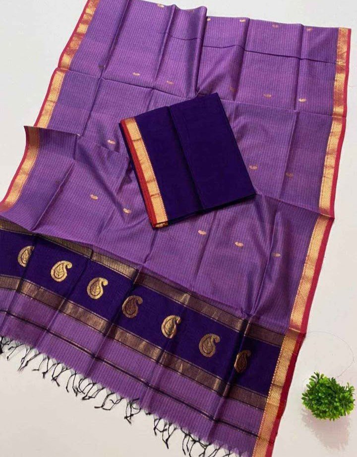 Pure Handloom Maheswari Kota Saree - Image 17