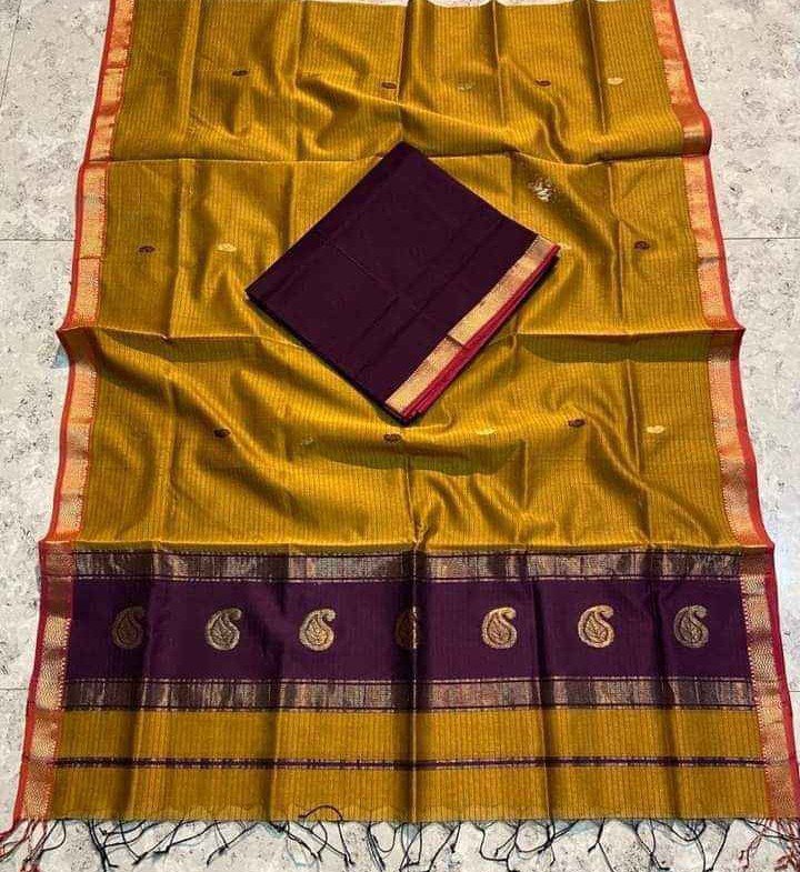 Pure Handloom Maheswari Kota Saree - Image 16