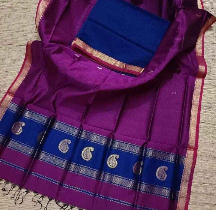 Pure Handloom Maheswari Kota Saree - Image 13