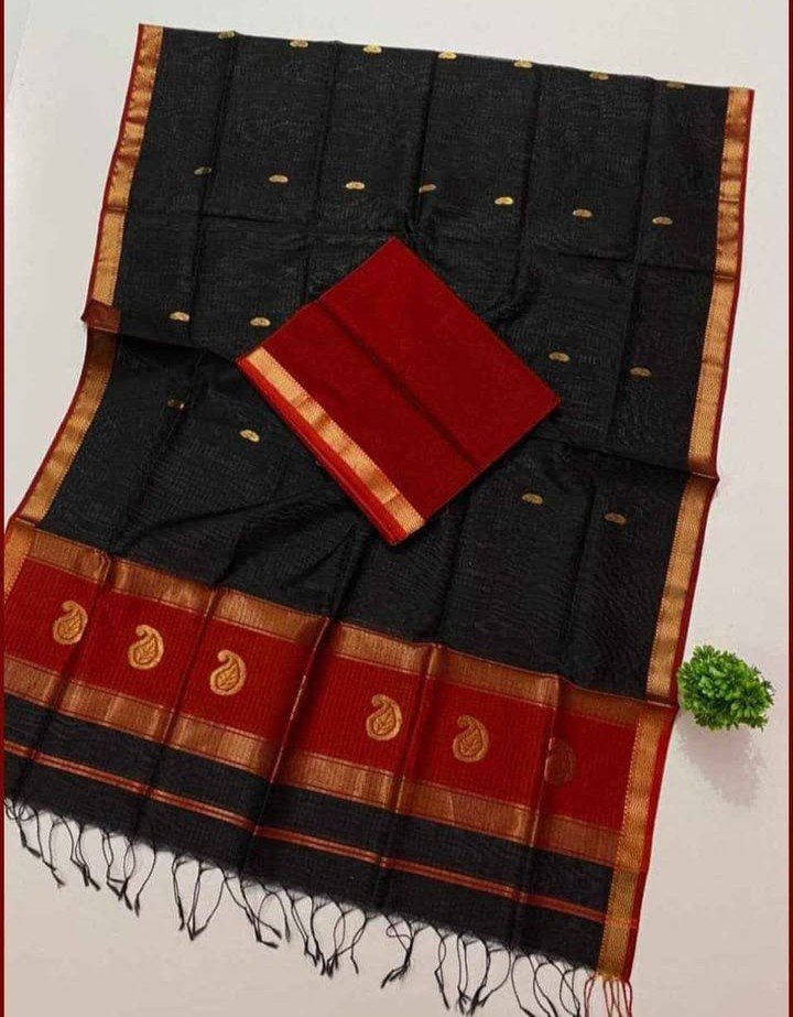 Pure Handloom Maheswari Kota Saree - Image 11