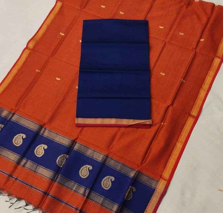 Pure Handloom Maheswari Kota Saree - Image 10