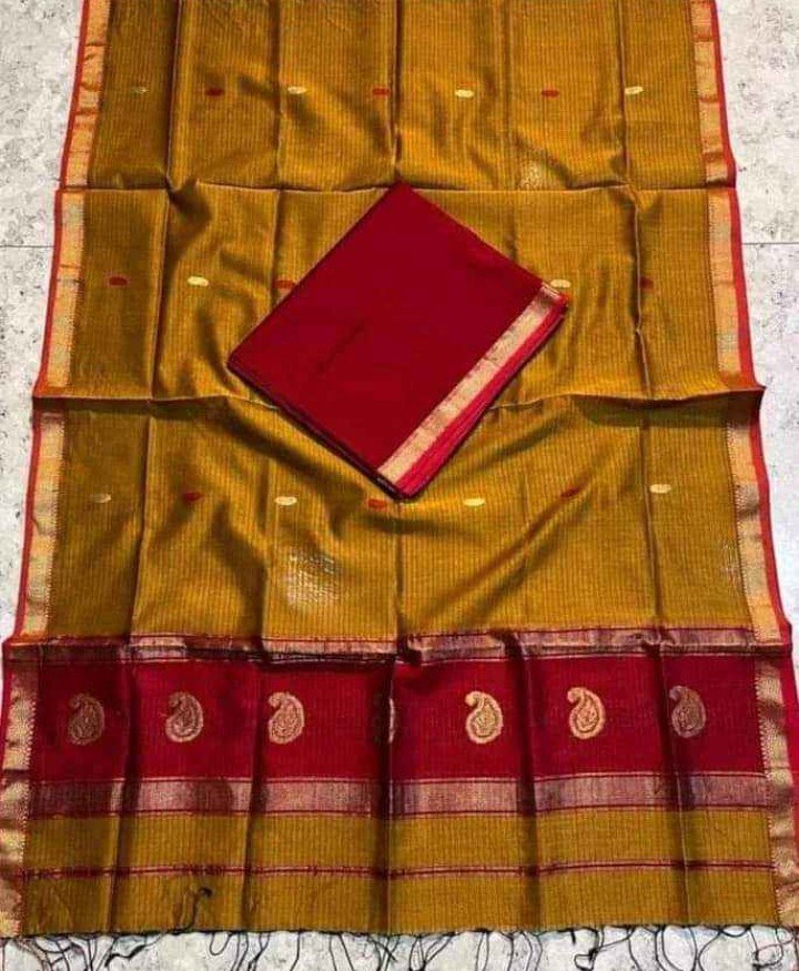 Pure Handloom Maheswari Kota Saree - Image 9