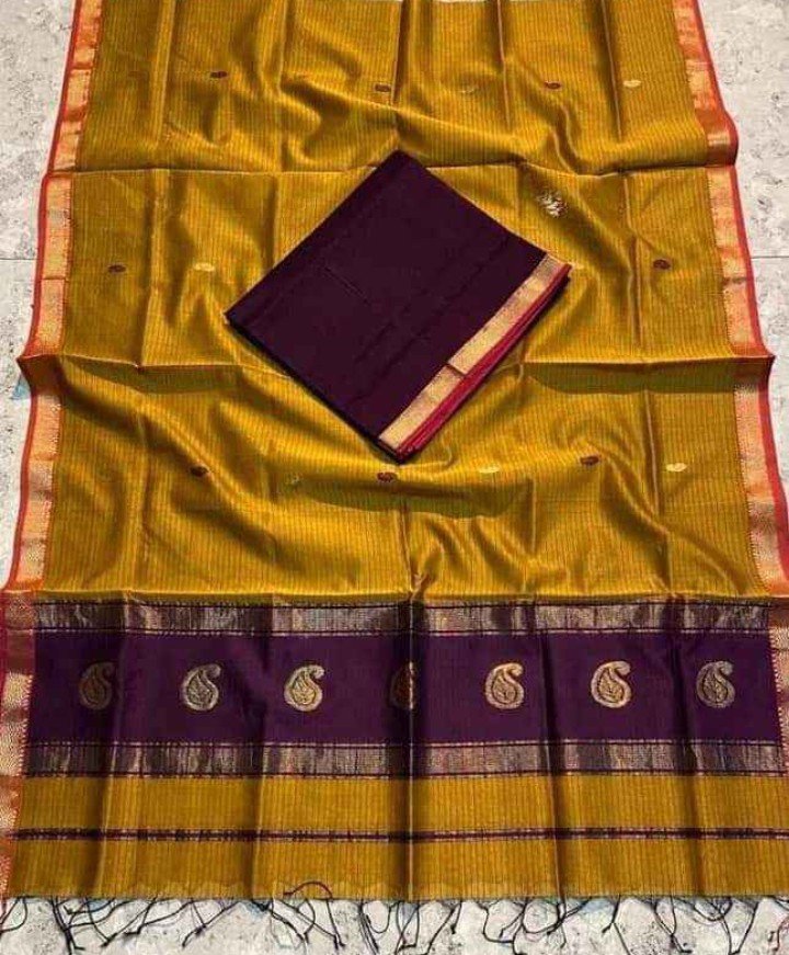 Pure Handloom Maheswari Kota Saree - Image 7