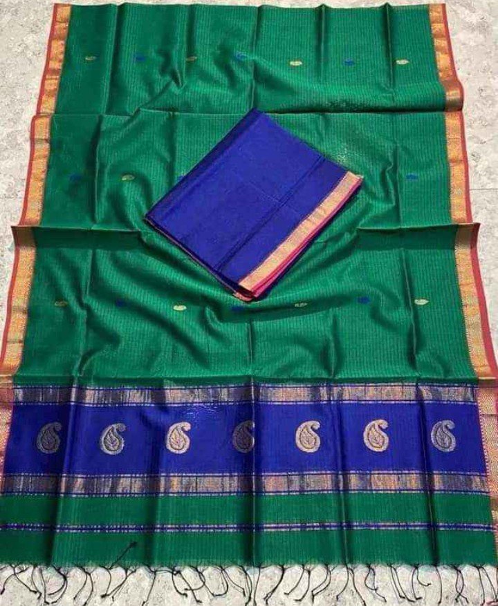 Pure Handloom Maheswari Kota Saree - Image 5
