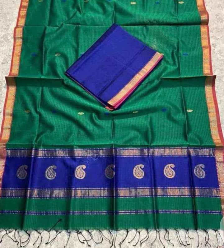 Pure Handloom Maheswari Kota Saree - Image 3