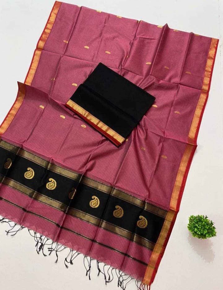 Pure Handloom Maheswari Kota Saree - Image 2