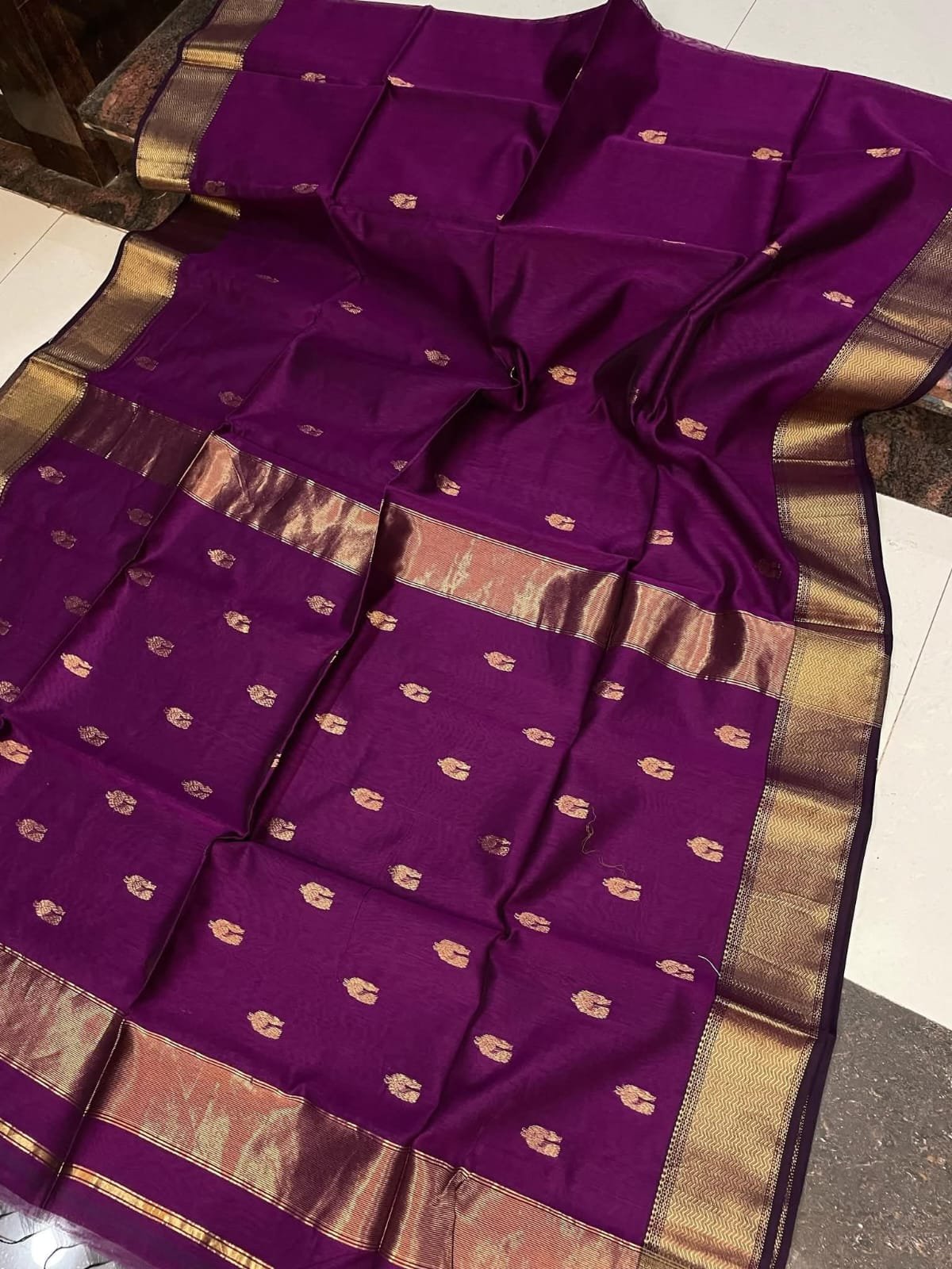 Maheswari Cotton Silk Saree - Image 9