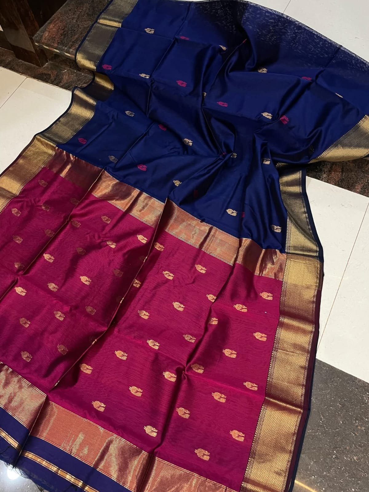 Maheswari Cotton Silk Saree - Image 3