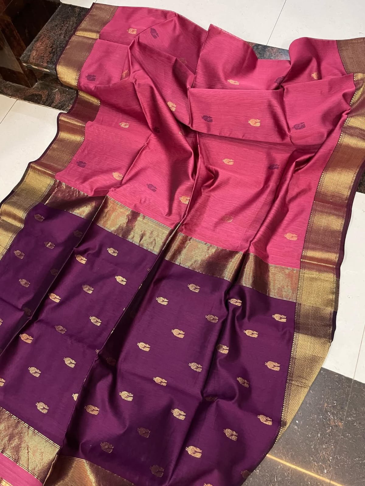 Maheswari Cotton Silk Saree - Image 2