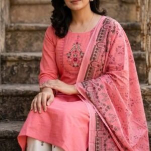 PURE  JAIPURI  KURTI  DUPATTA  SETS