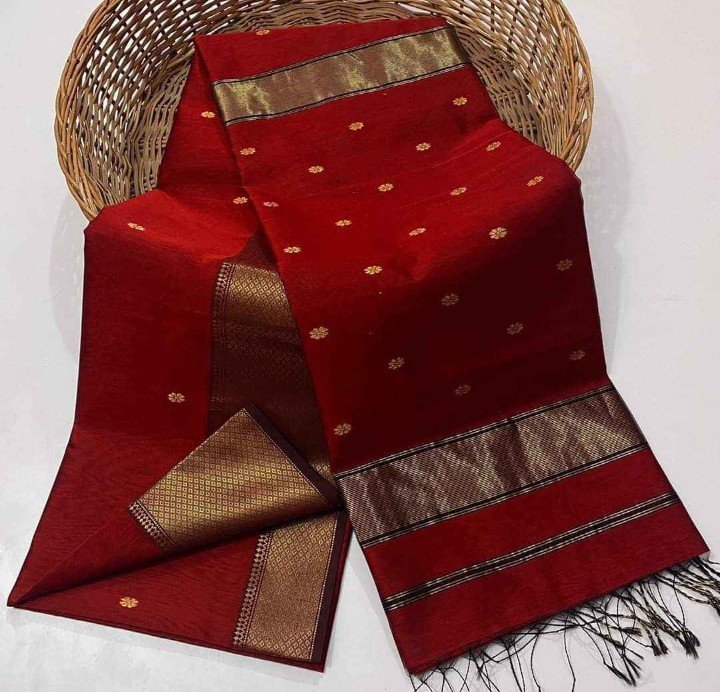 Pure Handloom Maheswari Cotton Silk Saree