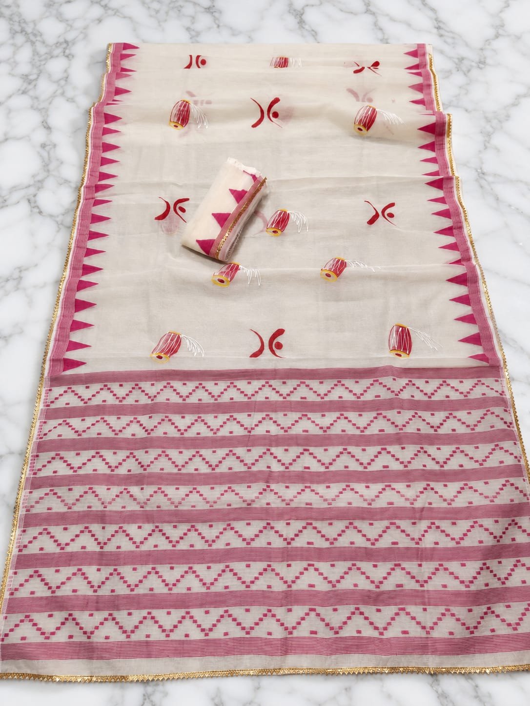 Printed Mul Cotton Saree - Image 6