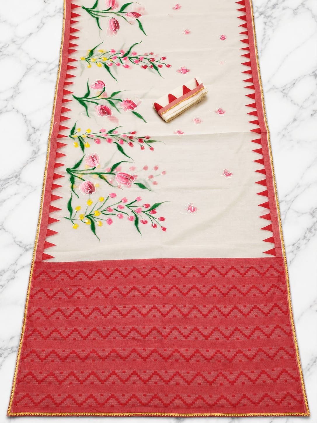 Printed Mul Cotton Saree - Image 7