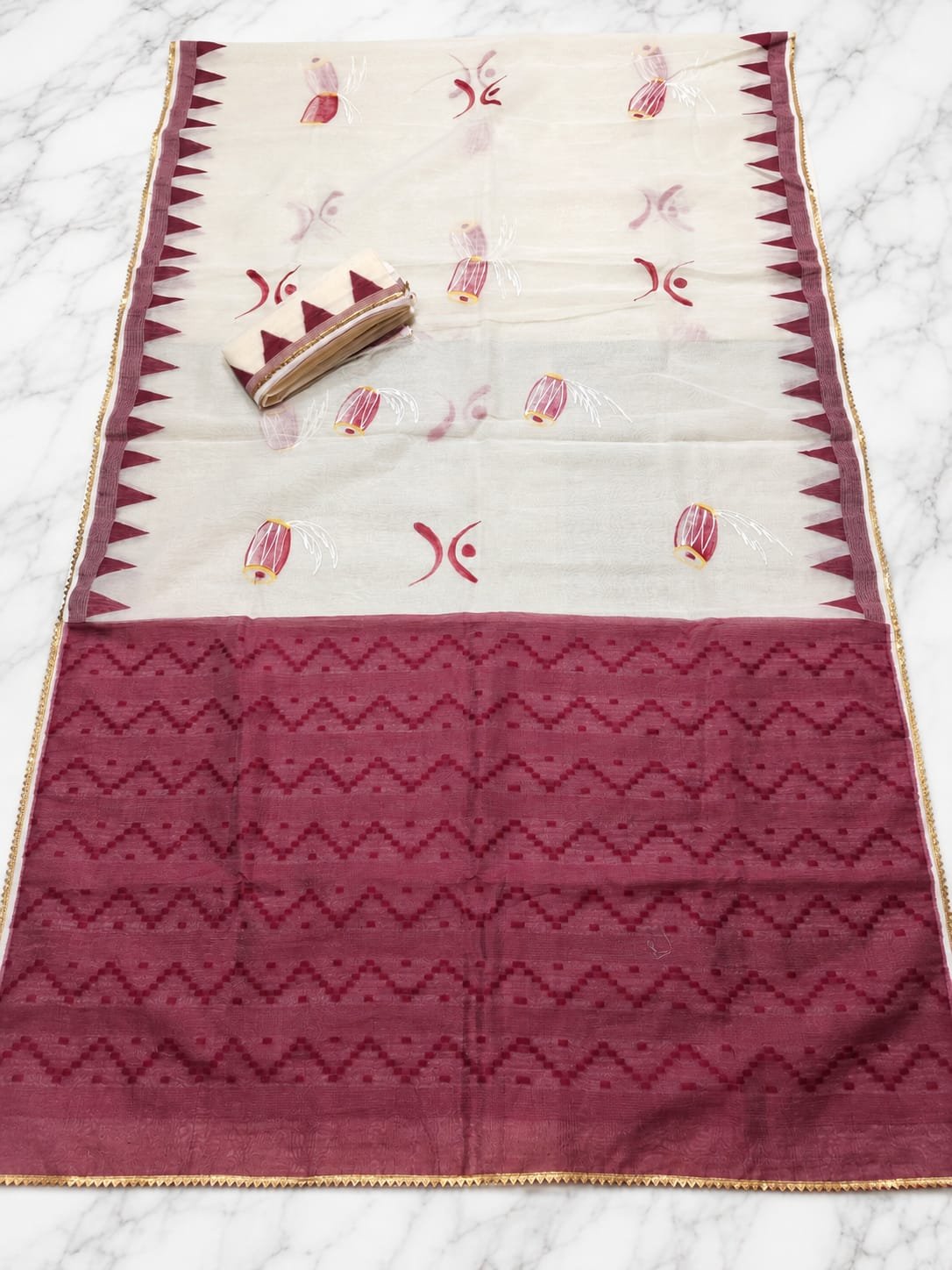 Printed Mul Cotton Saree - Image 2