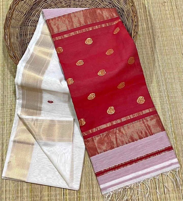 Pure Handloom Maheswari Kota Saree - Image 2