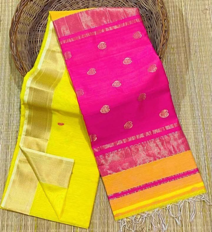Pure Handloom Maheswari Kota Saree - Image 10