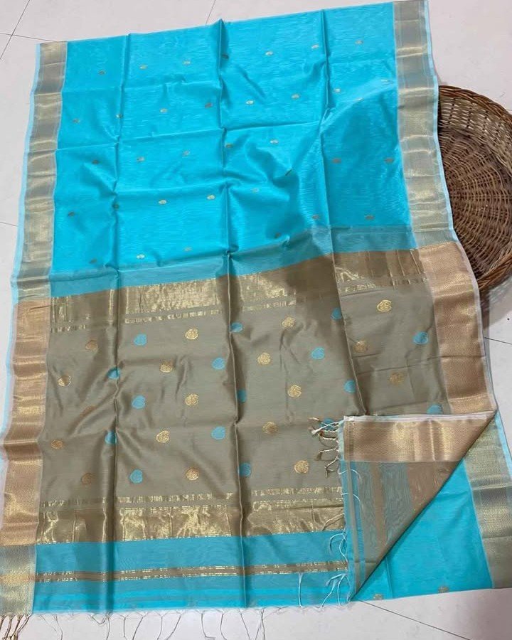 Pure Handloom Maheswari Kota Saree - Image 8
