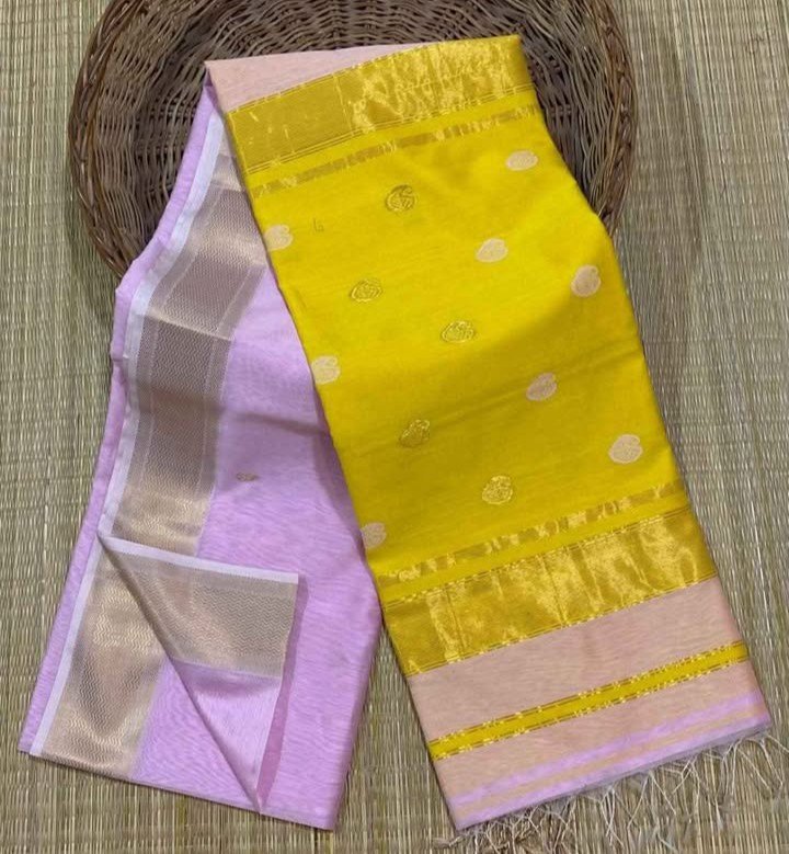 Pure Handloom Maheswari Kota Saree - Image 7