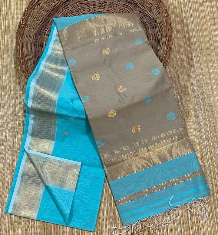 Pure Handloom Maheswari Kota Saree - Image 6