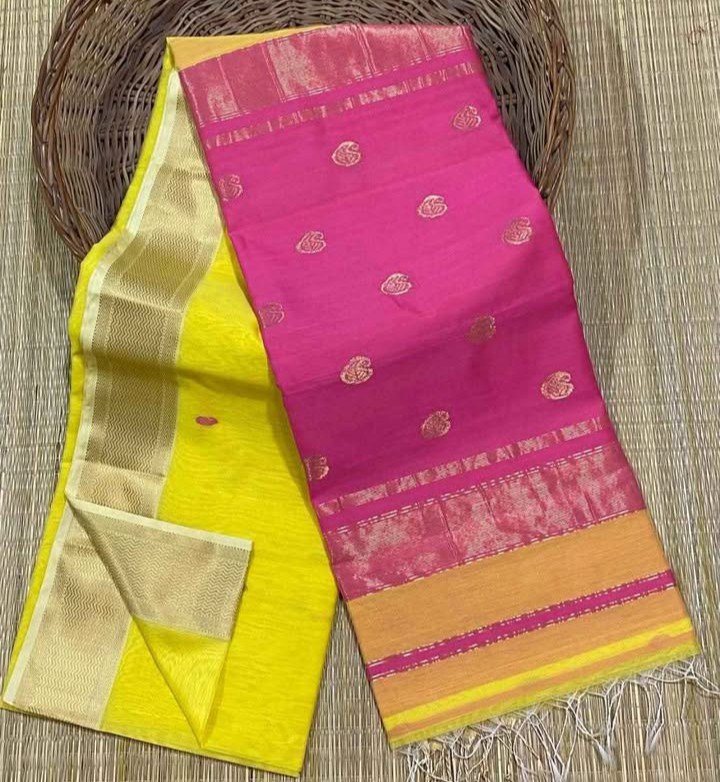 Pure Handloom Maheswari Kota Saree - Image 5