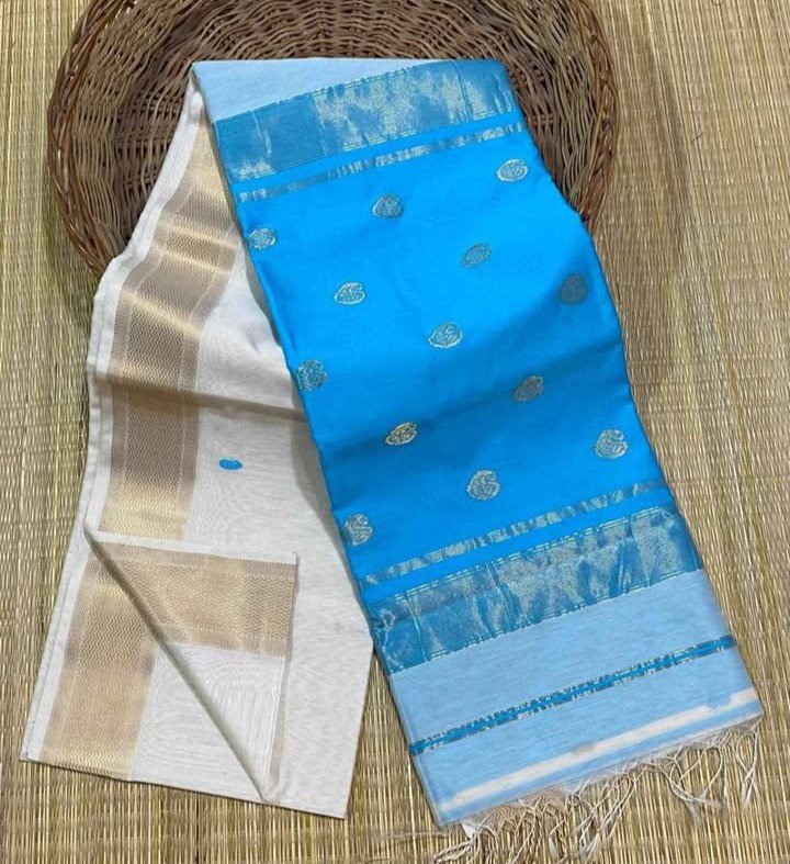 Pure Handloom Maheswari Kota Saree - Image 4