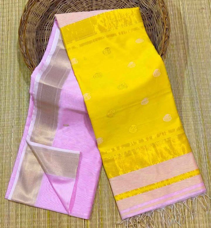 Pure Handloom Maheswari Kota Saree - Image 3